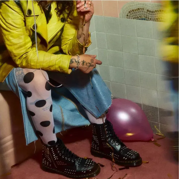 1460 Dr. Martens Studded Zip Atlas Black Leather 8 Up Boots – Stylish, Durable, and Iconic Footwear
