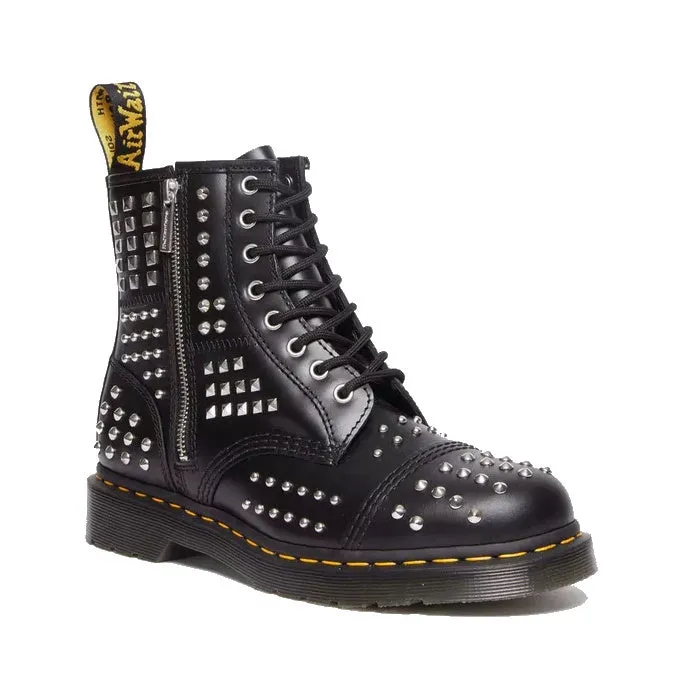 1460 Dr. Martens Studded Zip Atlas Black Leather 8 Up Boots – Stylish, Durable, and Iconic Footwear