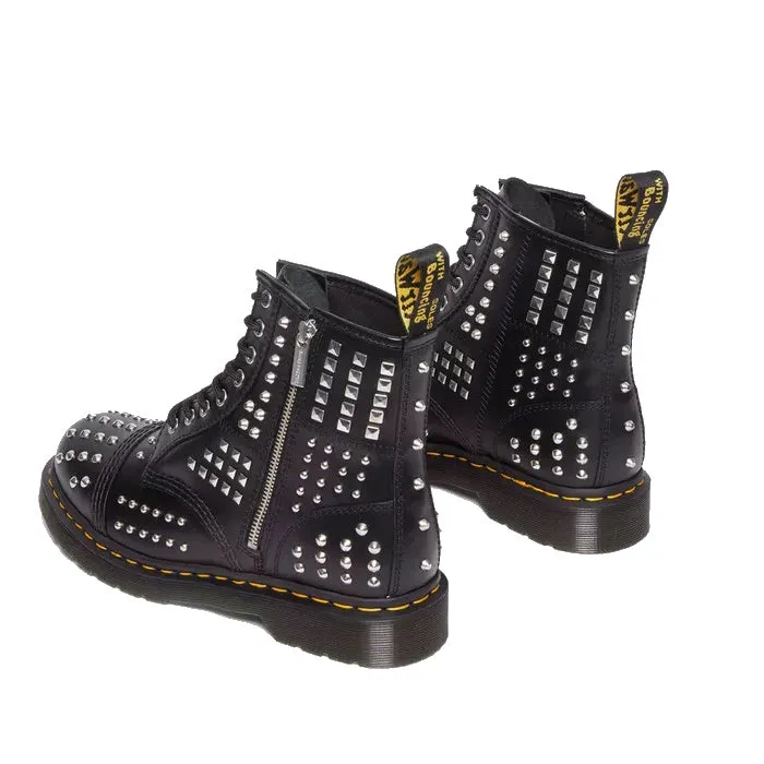 1460 Dr. Martens Studded Zip Atlas Black Leather 8 Up Boots – Stylish, Durable, and Iconic Footwear