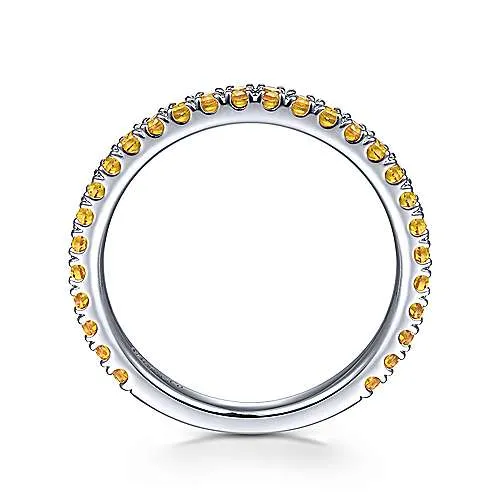 14K W Gold 0.31cttw Citrine Band