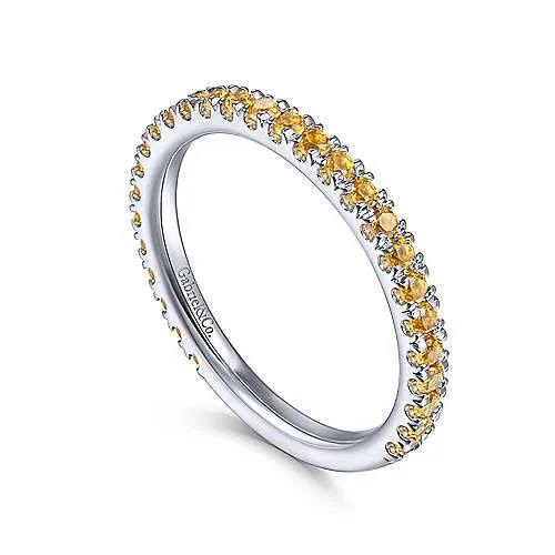 14K W Gold 0.31cttw Citrine Band
