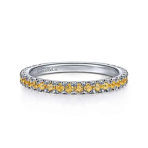 14K W Gold 0.31cttw Citrine Band