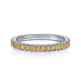 14K W Gold 0.31cttw Citrine Band
