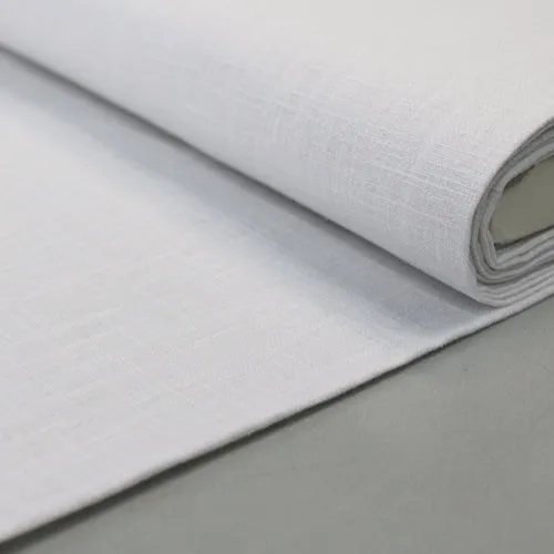 70CM REMNANT Dressmaking Linen Handle  - Bright White