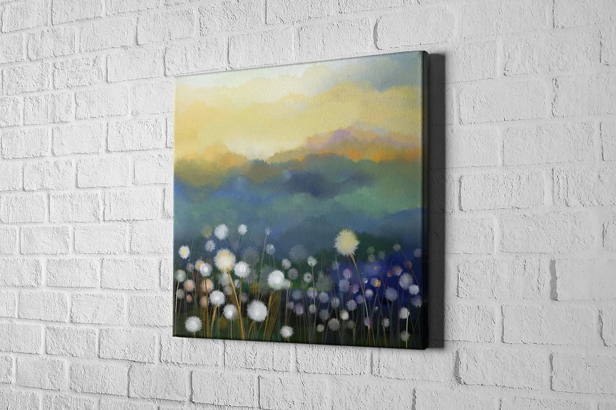 Abstract Dandelion Field | Canvas Wall Art Print