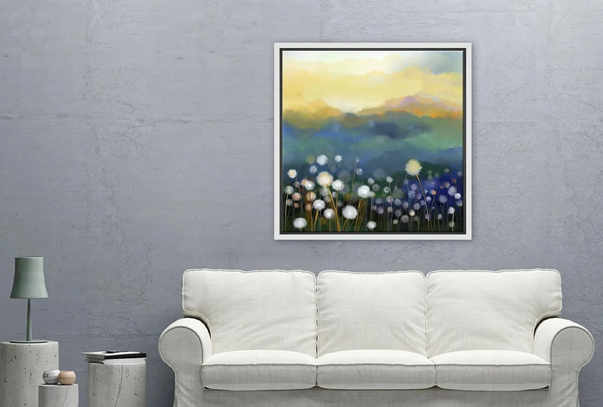 Abstract Dandelion Field | Canvas Wall Art Print