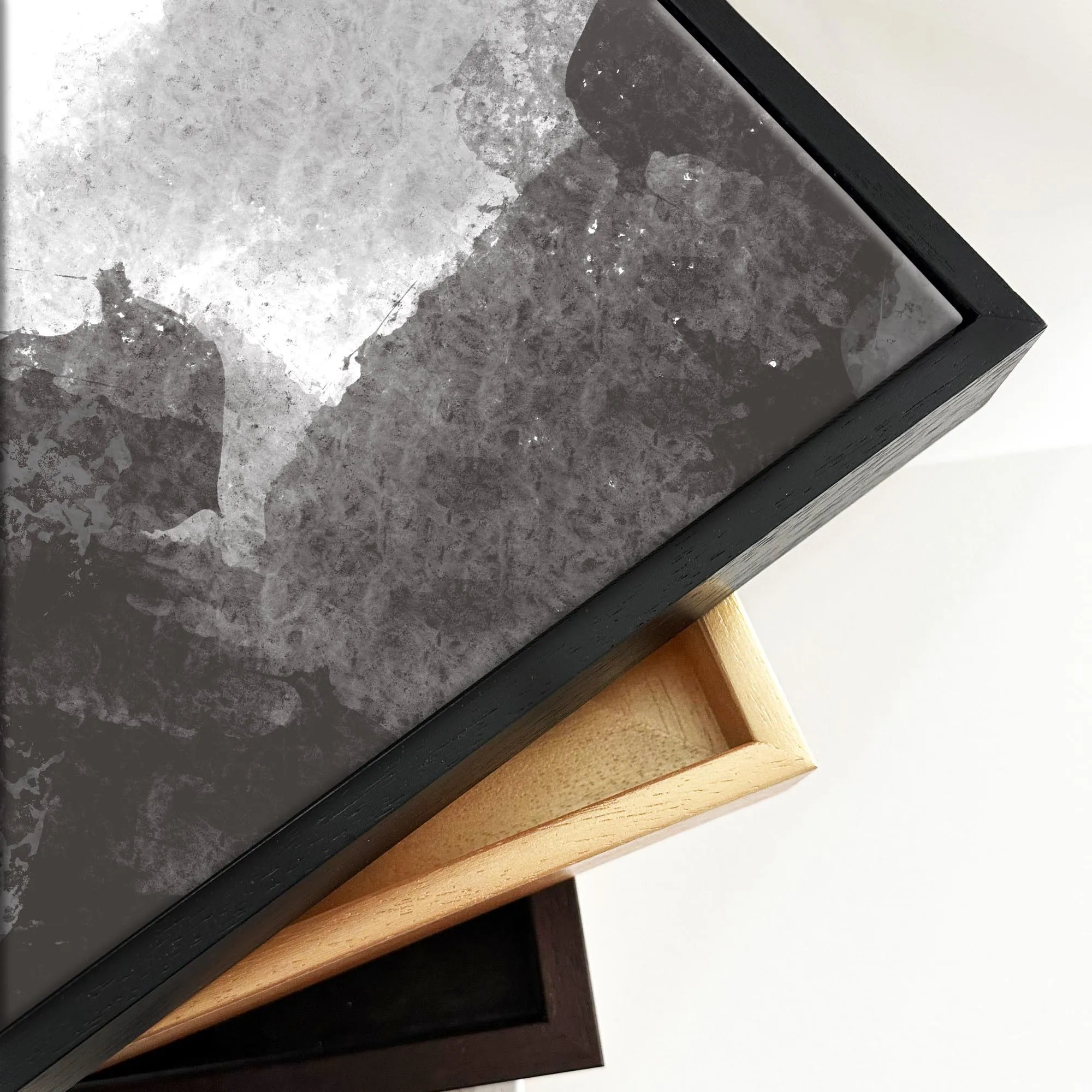 Abstract Grey Rush Framed Canvas