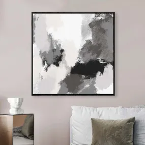 Abstract Grey Rush Framed Canvas