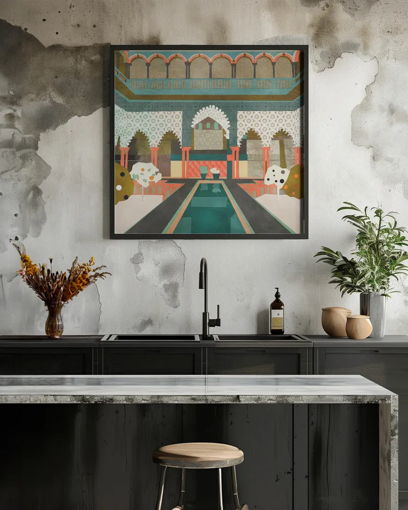 Alhambra Granada Spain - Square Stretched Canvas, Poster or Fine Art Print