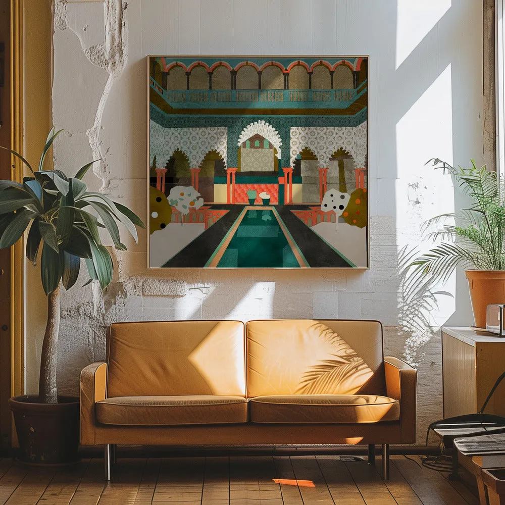 Alhambra Granada Spain - Square Stretched Canvas, Poster or Fine Art Print