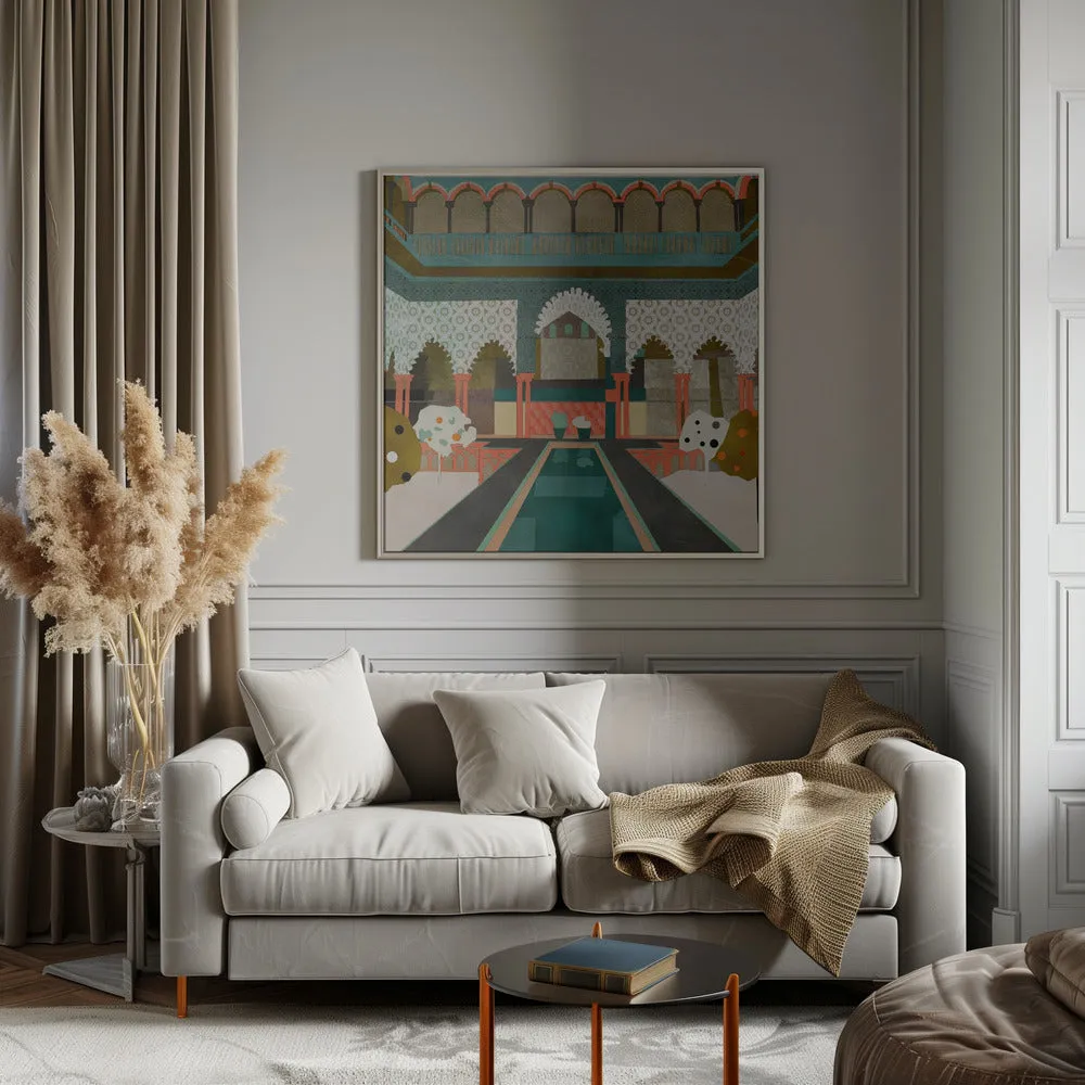 Alhambra Granada Spain - Square Stretched Canvas, Poster or Fine Art Print