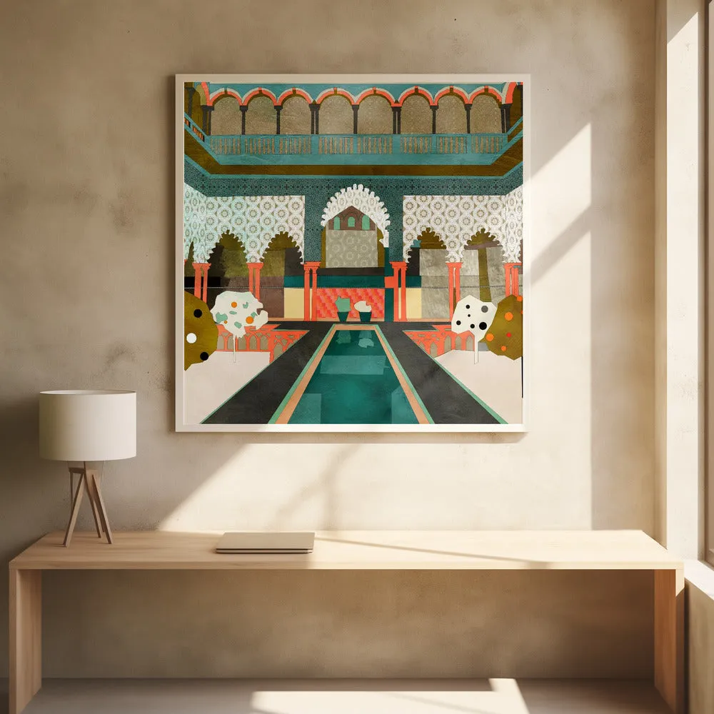 Alhambra Granada Spain - Square Stretched Canvas, Poster or Fine Art Print