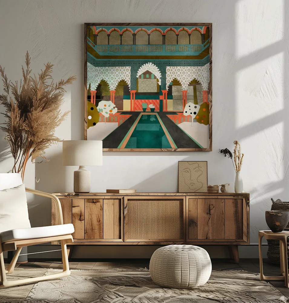 Alhambra Granada Spain - Square Stretched Canvas, Poster or Fine Art Print