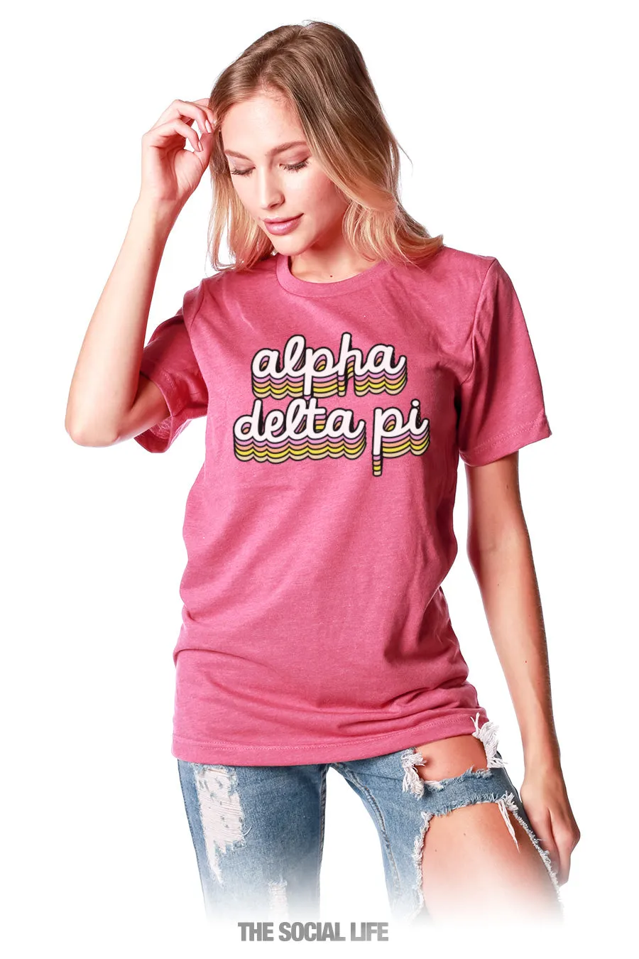 Alpha Delta Pi Retro Script Tee