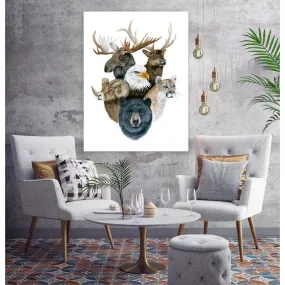Animal Montage - Mountain Canvas Wall Art