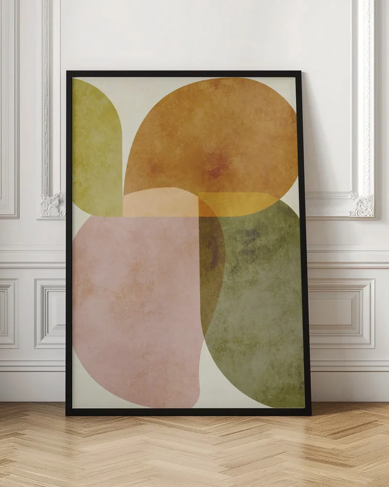 Aqua Shapes2 Kopie - Stretched Canvas, Poster or Fine Art Print