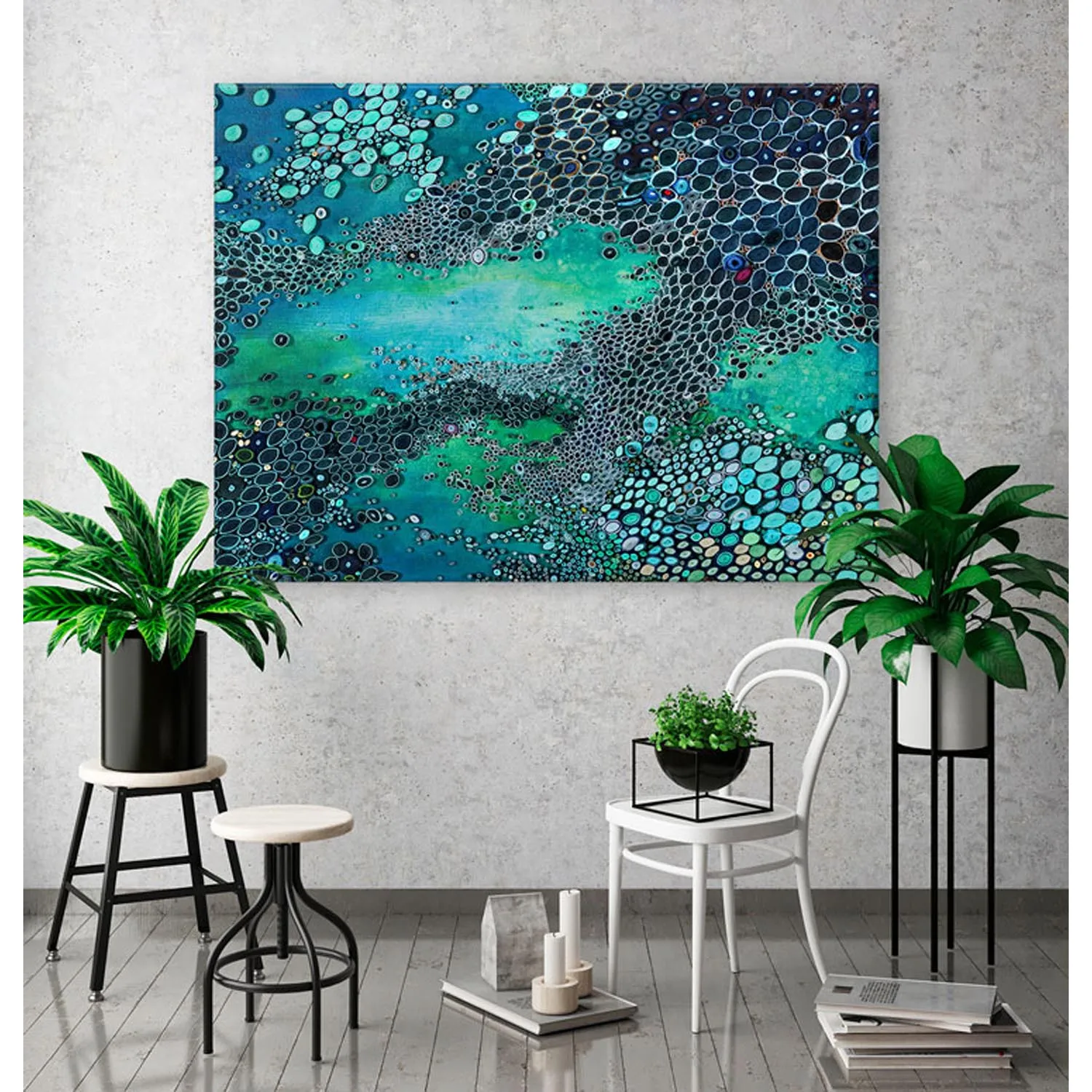 Aquatic Blues Canvas Wall Art