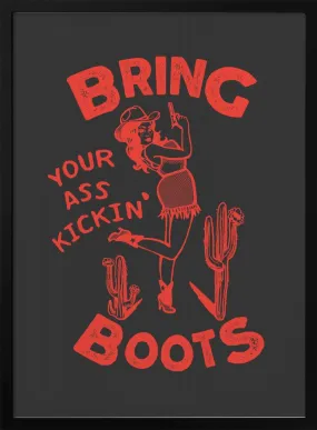 Ass Kickin Boots.png - Stretched Canvas, Poster or Fine Art Print