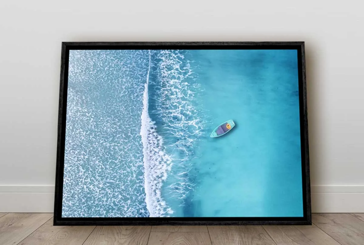 Azure Ocean from Above | Canvas Wall Art Print