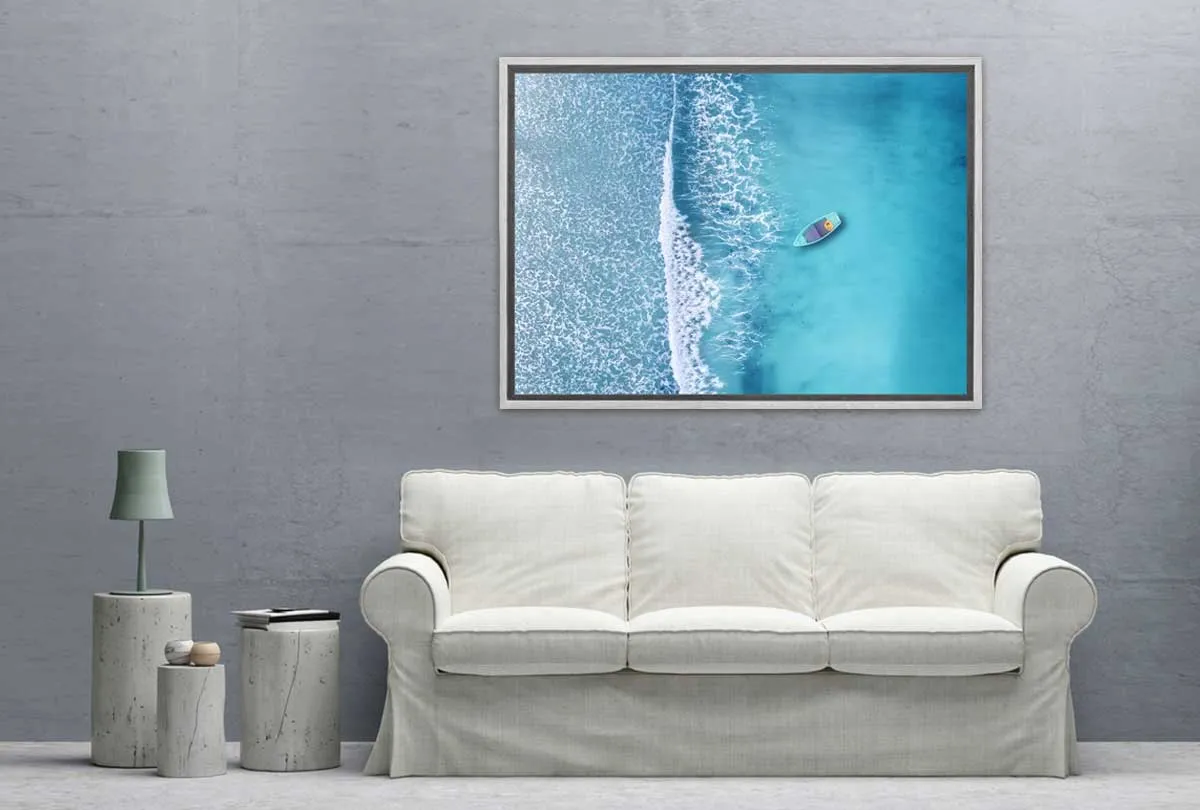 Azure Ocean from Above | Canvas Wall Art Print