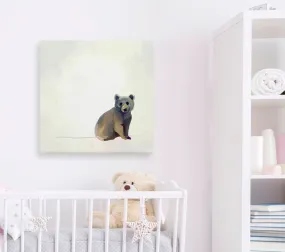 Baby Bear Sitting Canvas Wall Art