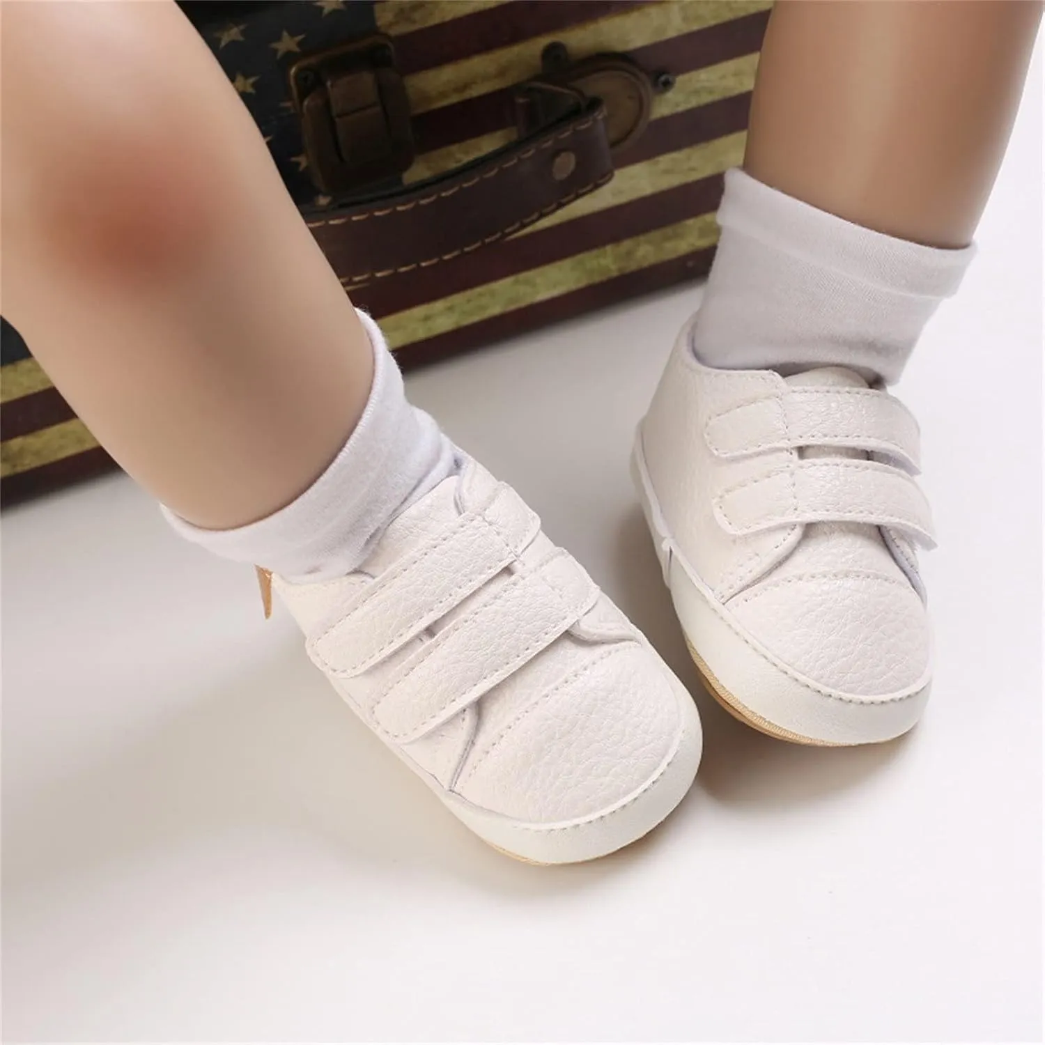 Baby Boys Girls First Walking Shoes Infant Non-Slip PU Leather Sneakers Toddler Newborn Loafers Flat𝘀 Shoes