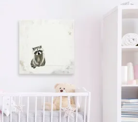 Baby Raccoon Kit Canvas Wall Art