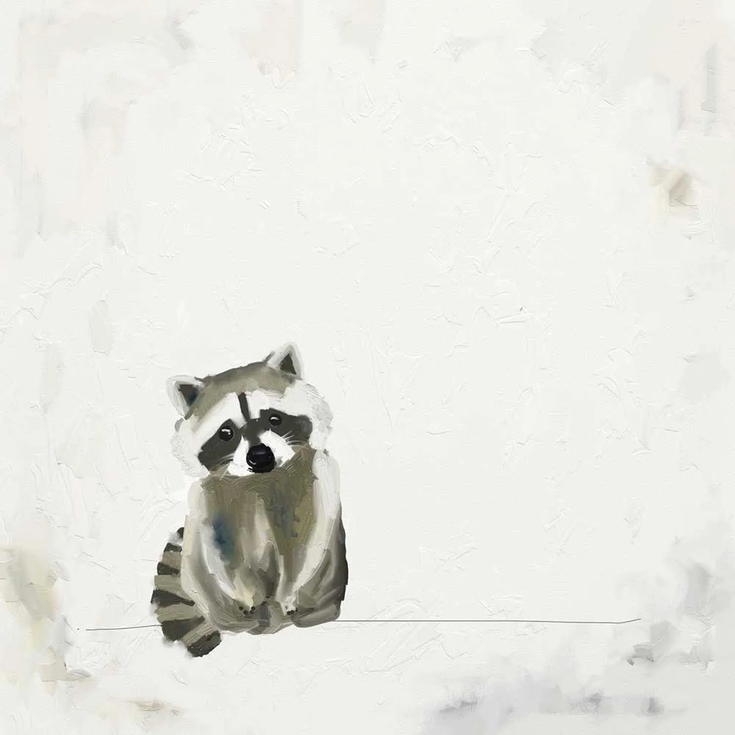 Baby Raccoon Kit Canvas Wall Art