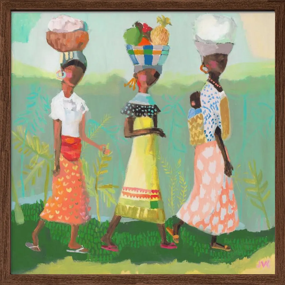 Back From the Market - Square Stretched Canvas, Poster or Fine Art Print