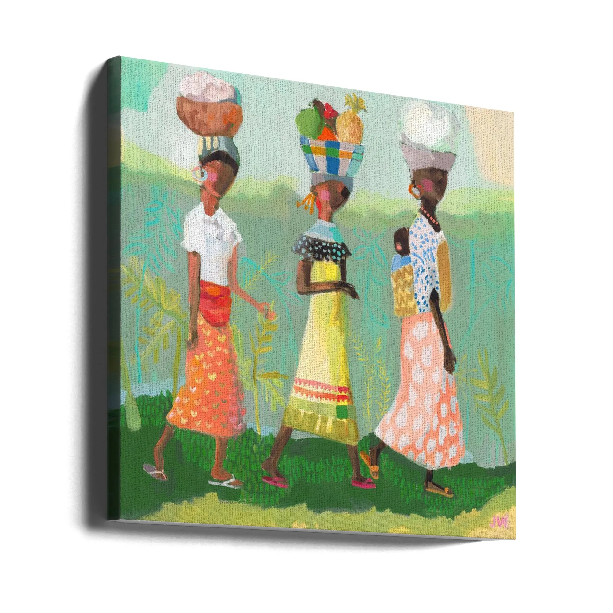 Back From the Market - Square Stretched Canvas, Poster or Fine Art Print