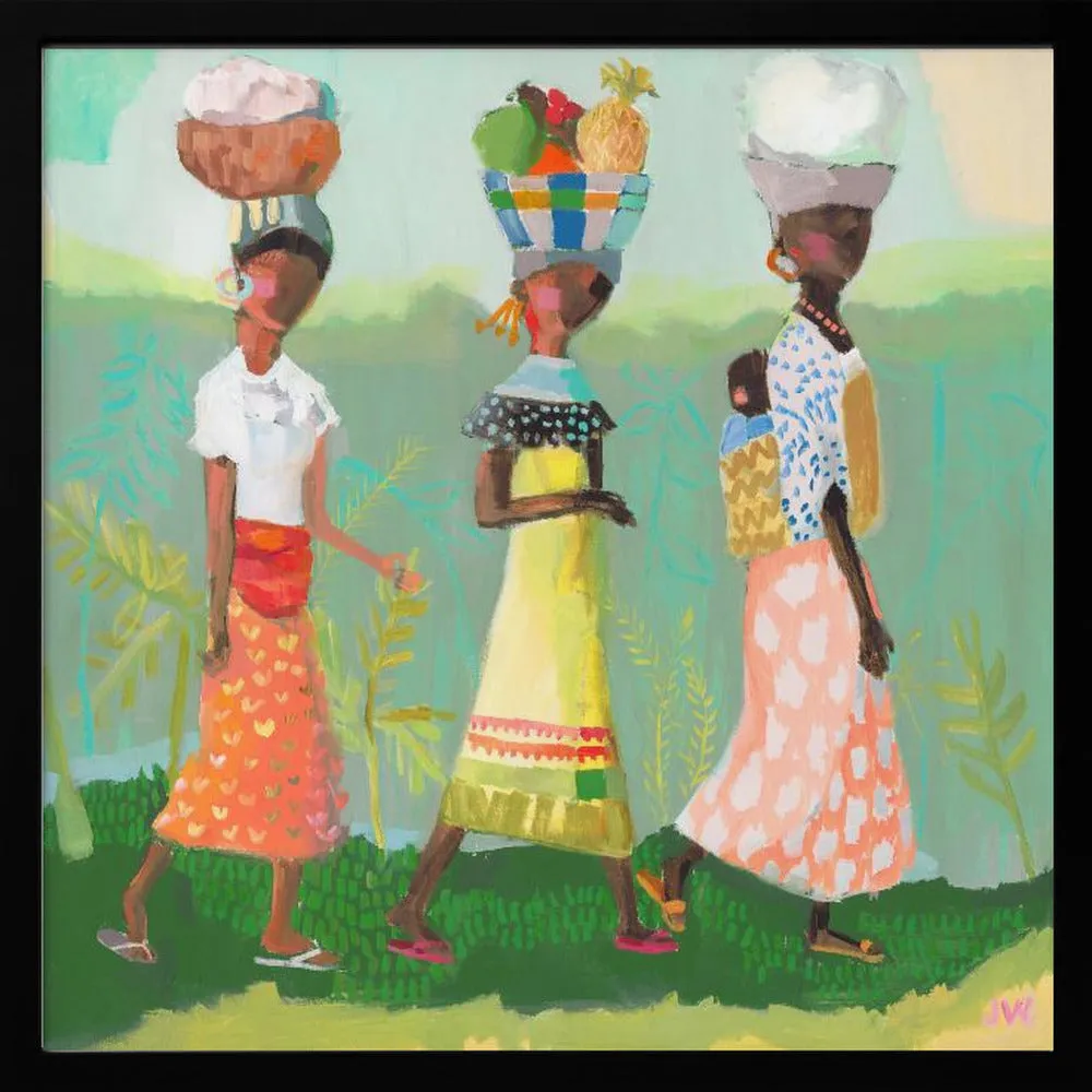 Back From the Market - Square Stretched Canvas, Poster or Fine Art Print
