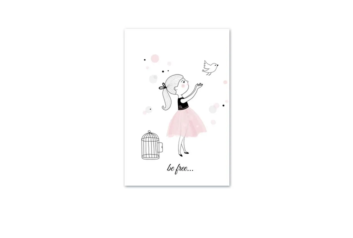 Be Free | Scandinavian Kid's Wall Art Print