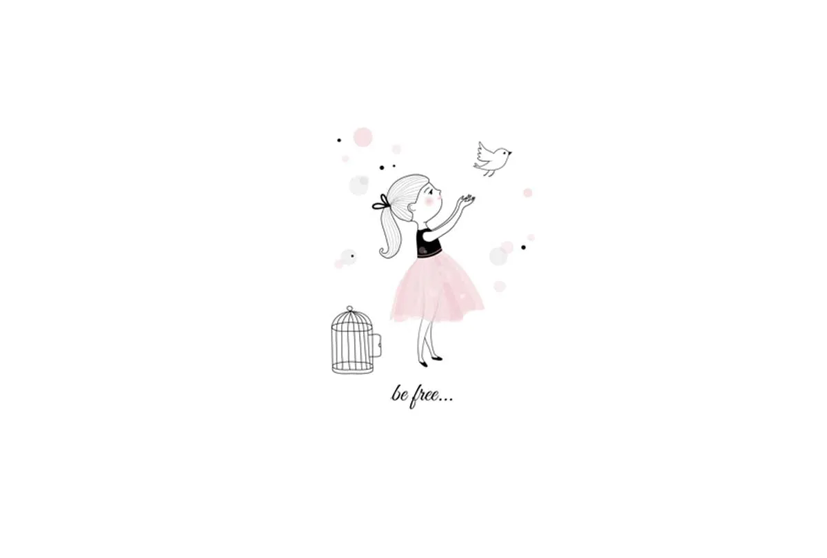Be Free | Scandinavian Kid's Wall Art Print