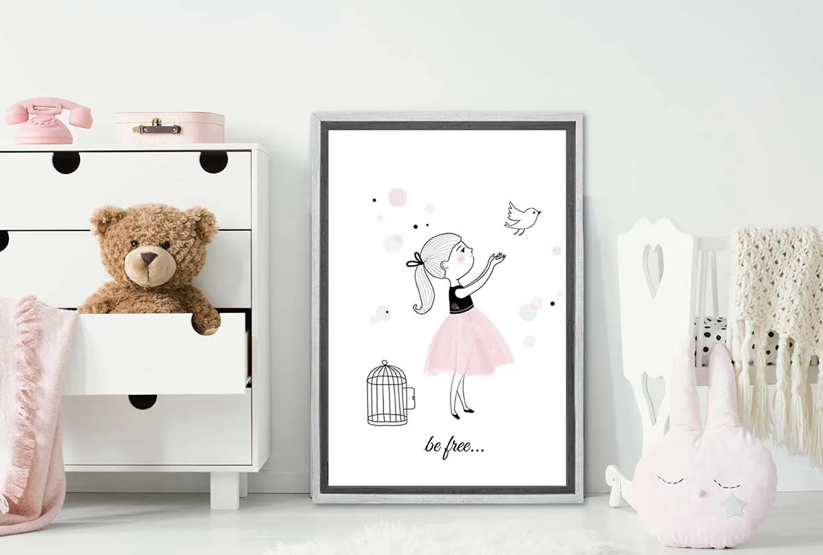 Be Free | Scandinavian Kid's Wall Art Print