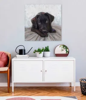 Best Friend - Black Lab Moment Canvas Wall Art