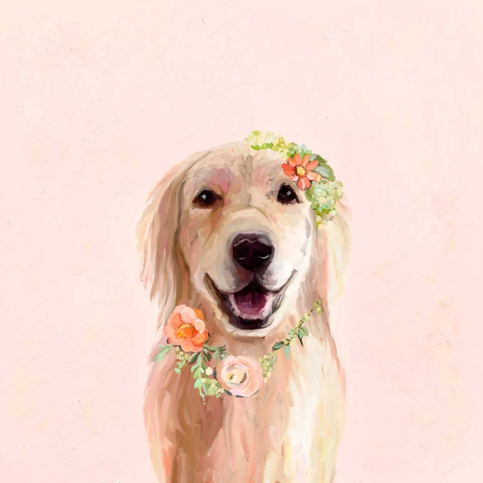 Best Friend - Golden Flowers Canvas Wall Art