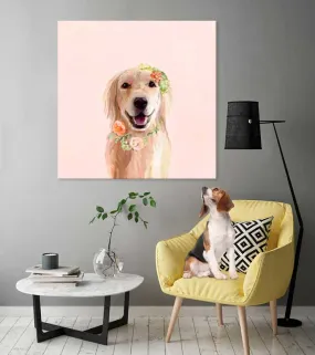 Best Friend - Golden Flowers Canvas Wall Art