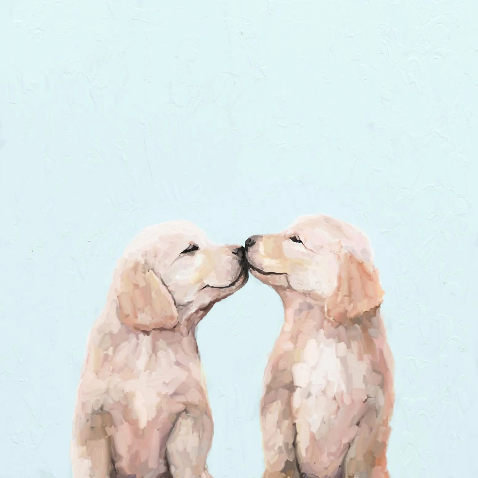 Best Friend - Golden Pup Kisses Canvas Wall Art