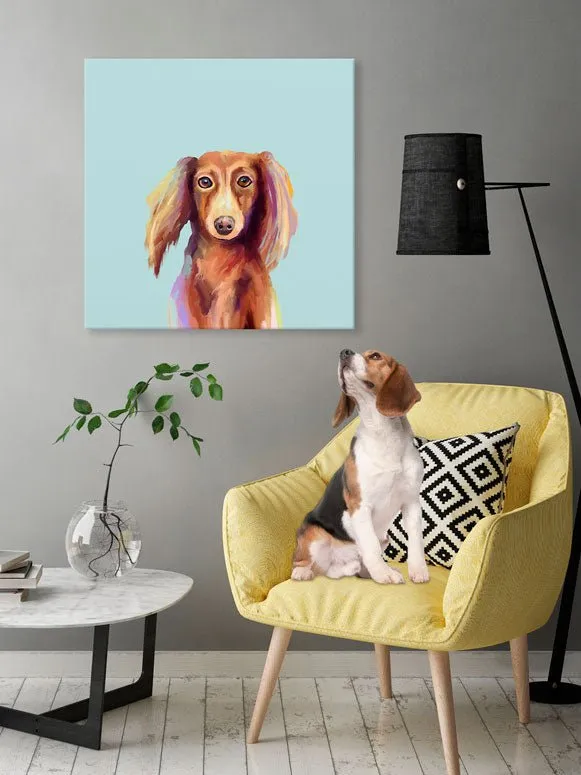 Best Friend - Longhaired Dachshund Canvas Wall Art