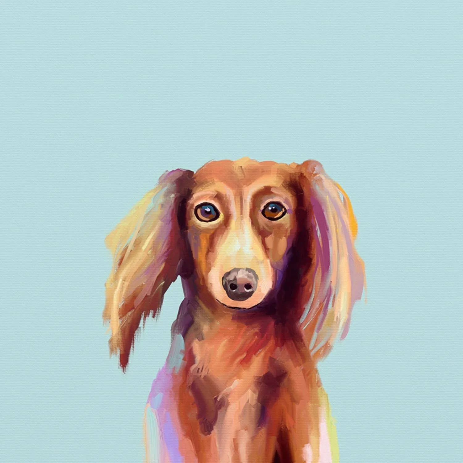 Best Friend - Longhaired Dachshund Canvas Wall Art