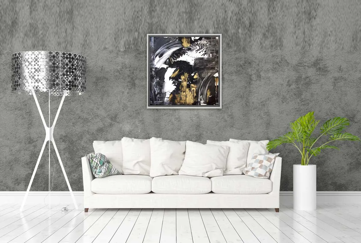 Black and Gold Abstract | Canvas Wall Art Print