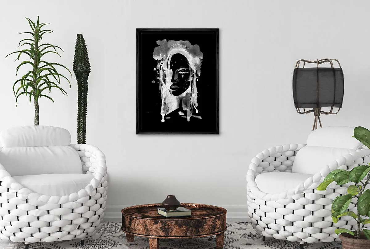 Black and White Abstract Woman | Canvas Wall Art Print
