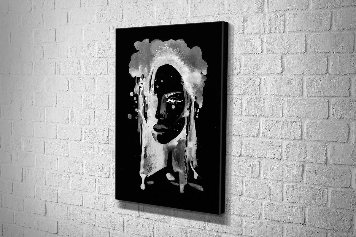 Black and White Abstract Woman | Canvas Wall Art Print