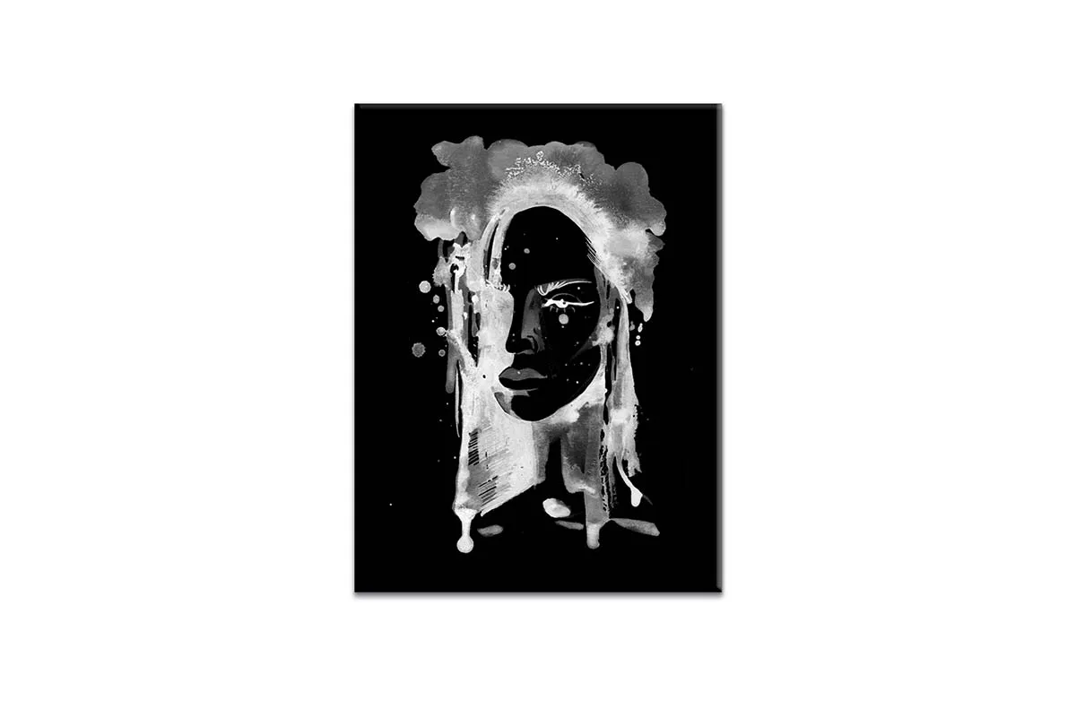 Black and White Abstract Woman | Canvas Wall Art Print