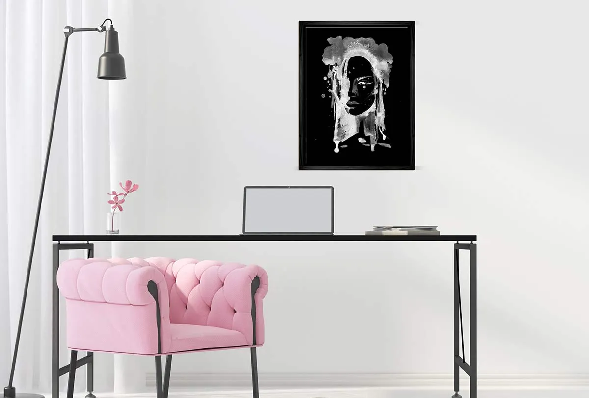 Black and White Abstract Woman | Canvas Wall Art Print