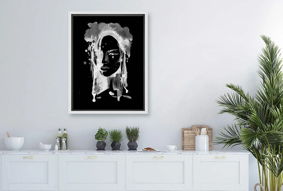 Black and White Abstract Woman | Canvas Wall Art Print
