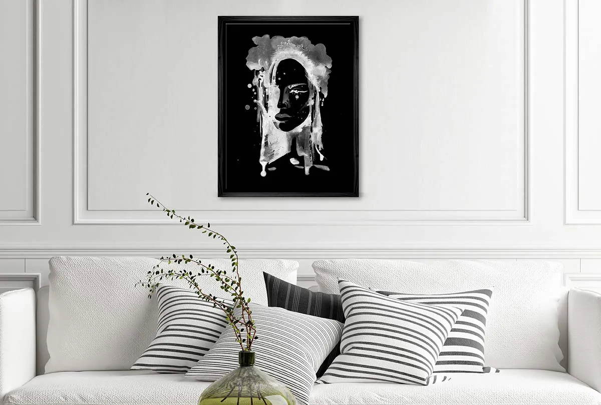 Black and White Abstract Woman | Canvas Wall Art Print