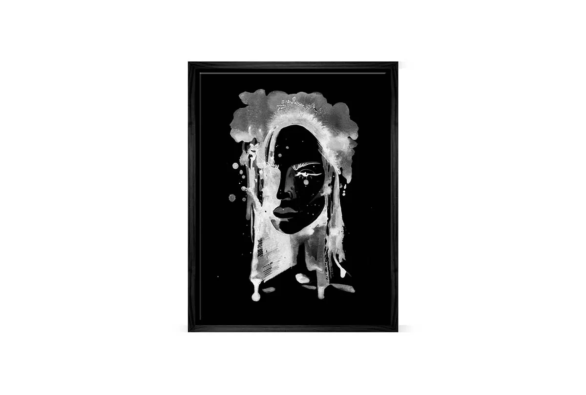 Black and White Abstract Woman | Canvas Wall Art Print