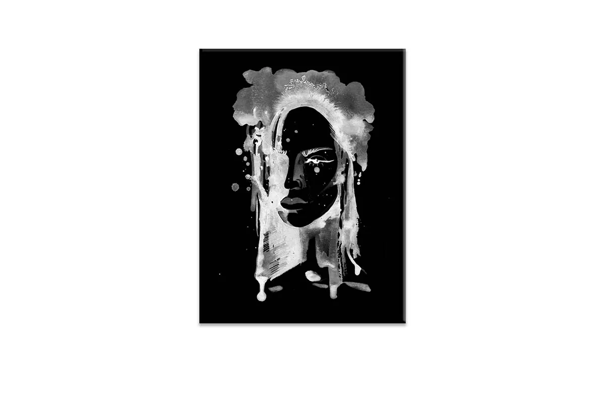 Black and White Abstract Woman | Canvas Wall Art Print