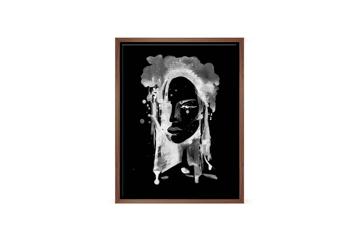 Black and White Abstract Woman | Canvas Wall Art Print